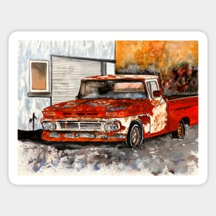 Chevy old antique truck painting Sticker